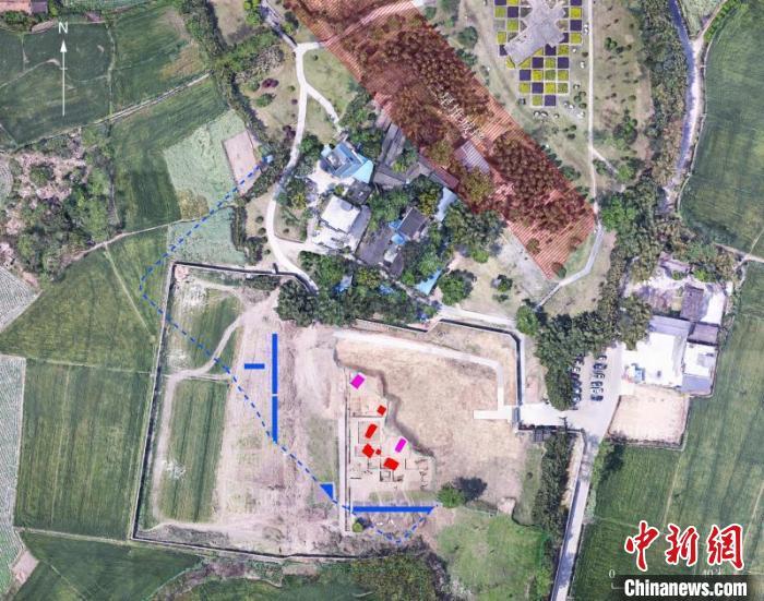 三星堆遗址祭祀区祭祀坑布局位置图。四川省文物考古研究院供图 